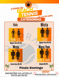 2° OPEN BEACH TENNIS NA PRAIA ARENA PEDRINÓPOLIS  - MISTA C/D