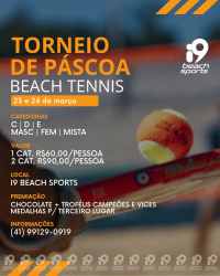 TORNEIO DE PÁSCOA - INOVE BEACH SPORTS - FEMININO C - Inscrição na i9 Whatsapp