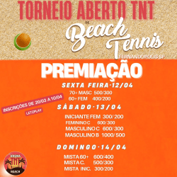 Torneio Aberto TNT de Beach Tennis - FEMININO INICIANTE