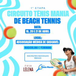 Circuito Tênis Mania de Beach Tennis - 1º etapa - 2024 - Feminina