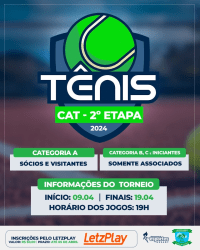 Torneio Interno de Simples 🎾 2ª ETAPA CAT - Cat A