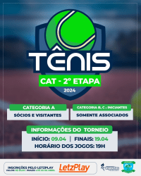 Torneio Interno de Simples 🎾 2ª ETAPA CAT - Cat C