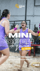 MINI OPEN DE QUINTA (no sábado) (30/03/2024) - FEMININO