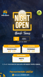 GAME NIGHT OPEN DE BEACH TENNIS - FEMININA C/D