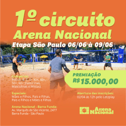 1˚ Circuito Arena Nacional de Beach Tennis - ETAPA SÃO PAULO - Masculina OPEN (Profissionais e Cat. A)