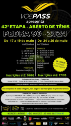 42º Aberto de Tênis 2024 - Pedra 90 - Ribeirão Preto - CFTRP - Categoria - C acima de 34 anos
