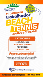 1° Torneio do Trabalhador de Beach Tênis (Sócio) - Feminino Livre