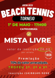 TORNEIO - 1º DE MAIO - ARENA DECK - Mista - LIVRE