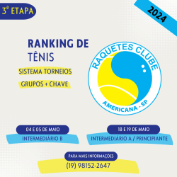 Ranking de Tênis 2024 - 3ª etapa - Intermediário A