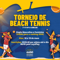 TORNEIO DE DUPLAS BEACH TENNIS AABB - 2024 - 2 ªETAPA - Masculino Iniciante