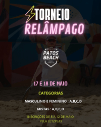 TORNEIO RELÂMPAGO PATOS BEACH TENNIS  - MISTA D