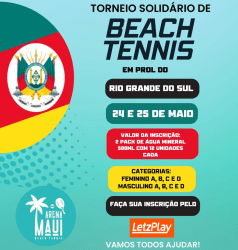 TORNEIO SOLIDÁRIO DE BEACH TENNIS - RIO GRANDE DO SUL  - Masculino B