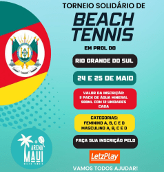 TORNEIO SOLIDÁRIO DE BEACH TENNIS - RIO GRANDE DO SUL  - Feminino A