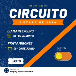 CIRCUITO BARTON - 2a ETAPA 2024 (RANKING INTERNO) - DIAMANTE (A+)