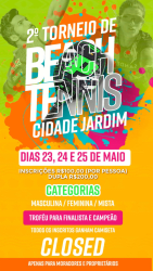 2 TORNEIO BEACH TENNIS CIDADE JARDIM - MASCULINO 