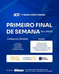 1°BISPO OPEN TENNIS SIMPLES - Categoria Feminina 