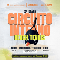 Torneio Interno de Beach Tennis 2024 - 2° Etapa - Duplas Masculinas 40+ (C/D)