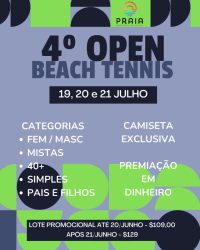 4º PRAIA OPEN DE BEACH TENNIS - 40+ FEMININA