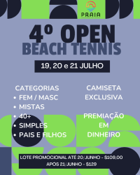 4º PRAIA OPEN DE BEACH TENNIS - 40+ MASCULINA