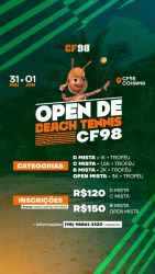 OPEN DE BEACH TENIS CF 98 - CATEGORIA MISTA D - COMEÇA DIA 1/06 SABADO AS 14H.