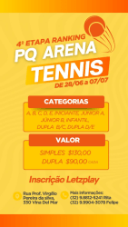 Torneio PQ TENNIS (4ª Etapa Circuito PQ/Arena) - Categoria D