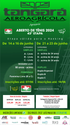 Tangará Aeroagrícola - 43º Aberto de Tênis - Pedra 90 - Sociedade Hípica Orlândia - Categoria - B acima de 34 anos