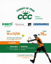 Torneio de tênis CCC etapa: Portí Atacadista - Center Investimentos - Rockfeller Language Center - 2ª Classe masculino 