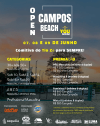 Open JUNHO Campos Beach - 7, 8 e 9 de Junho - Masculina PRO