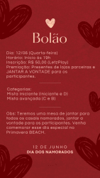 1° Open dos namorados - Mista iniciante ( iniciante e D )