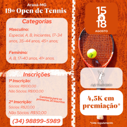 19 Open de Tennis - Araxá - MG - Masculino 35 a 44 Anos