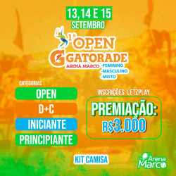 1º OPEN GATORADE -  ARENA MARCO - INICIANTE MASCULINO