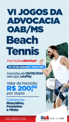 VI Jogos da Advocacia OAB/MS - Beach Tennis - Dupla Masculina 