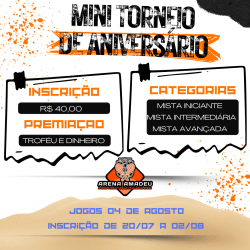 Mini Torneio 1 Ano de Arena  - Mista Iniciante 