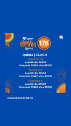 5º OPEN ACQUA BEACH - FEMININA +30  ás 18 hs