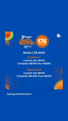 5º OPEN ACQUA BEACH - FEMININA C ás 18 hs