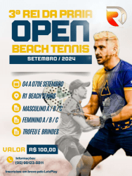 3° Rei e Rainha da Praia R1 Beach Tennis - Masculino Iniciante ( E ou D )