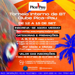 3º TORNEIO INTERNO BEACH TENNIS 2024 - PICA PAU COUNTRY CLUB - Mista C