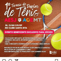 1 ° Torneio de tênis de duplas  AESJ/ACEMT - Dupla feminina intermediário 