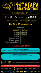 46º Aberto de Tênis 2024 - Pedra 90 - Ribeirão Preto - CFTRP - Categoria - 50 anos acima