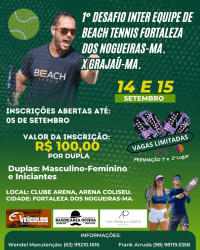 1º DESAFIO ENTRE EQUIPES DE BEACH TENNIS ETAPA: FORTALEZA DOS NOGUEIRAS X GRAJAÚ-MA - MASCULINA INICIANTE