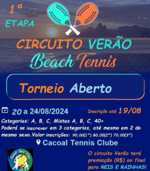 CIRCUITO VERÃO DE BEACH TENNIS - MISTA 40+