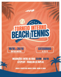 TORNEIO INTERNO DE BEACH TENNIS - DUPLAS MISTAS - CATEGORIA A