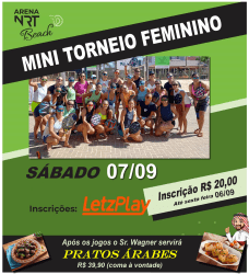 NRT - BEACH TENNIS - MINI TORNEIOS DE SÁBADOS - BEACH TENNIS - FEMININA- 07/09/2024