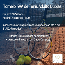 Torneio KAA de Tênis e Beach Tennis Adulto Duplas - Tênis Adulto Duplas