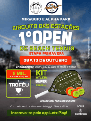 ETAPA PRIMAVERA DO CIRCUITO DAS ESTAÇÕES MIRAGGIO ALPHA PARK DE BEACH TENNIS- OPEN - DUPLA FEM B