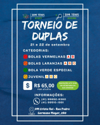 TORNEIO DE DUPLAS KIDS/JUVENIL