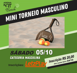 NRT - BEACH TENNIS - MINI TORNEIOS DE SÁBADOS