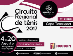 7ª Etapa 2017 - Copa Tennisport - Feminino