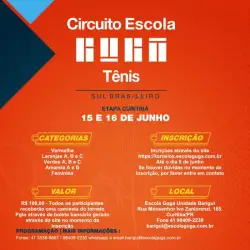 Circuito Escola Guga Tênis Sul Brasileiro Etapa Curitiba - Amarela B 12 a 16 anos