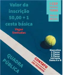 I CEF OPEN DE TENIS 2019 - 3ª CLASSE